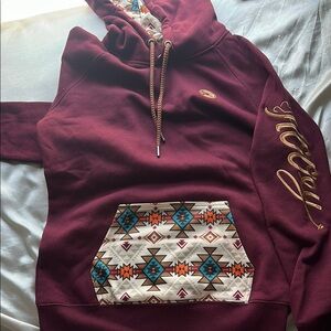 Women’s Hooey Western Maroon Aztec Hoodie